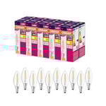 OSRAM LED Star Valeur Classic B40 LED lampe pour la prise E14, forme de bougie, fil, 470 lumens, blanc chaud (2700k), remplacement des ampoules de 40W conventionnelles, non dimmables, 10 pack
