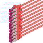 10M - Rouge - 10 Pièces - Câble Réseau Cat6A (10Gb/S) S-Ftp Cat 6A Lankacable - Certifié Ghmt Pimf 500 Mhz Cat5 Cat5E Cat6 Cat6A Cat7 Pour Switch, Routeur, Modem, Internet[Q4056]