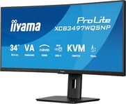 iiyama XUB3497WQSNP-B1, 34", VA, 3440x1440/120Hz, 2HDMI/1DP/1USBC, Has, RJ45, PD95W, KVM