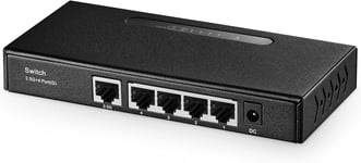 Binardat Multi Gigabit 5 Ports Switch,1 X 2,5 Gigabit Et 4 X 1 Gigabit Ports Ethernet Rj-45,Ventilateurs Métalliques,Commutateurs Réseau Plug-And-Play Non Gérés